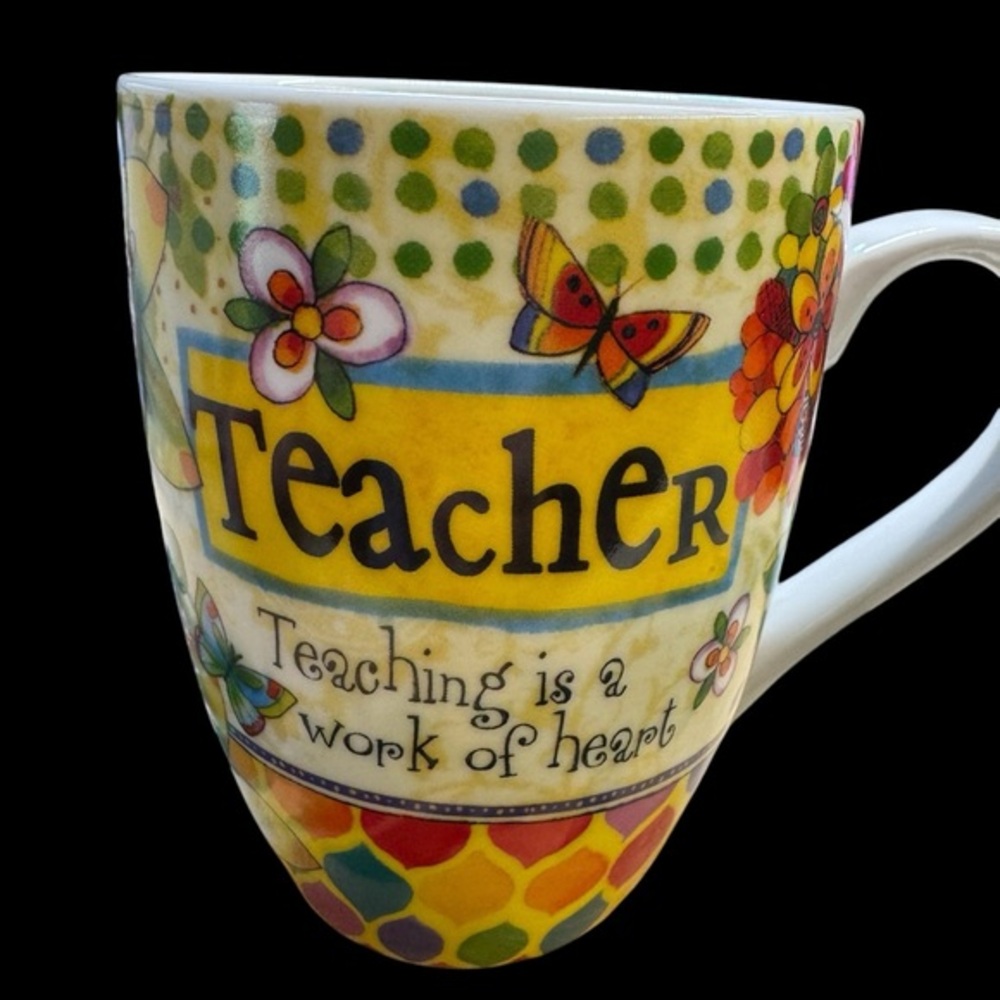 Divinity Boutique Ceramic‎ Colorful Floral Teachers Mug with Bible verse. NWOB